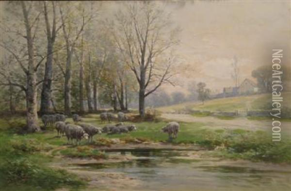 Grazing Sheep Oil Painting - Carl Weber