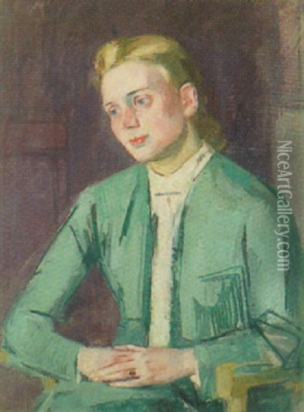 Damenportrat Oil Painting - Heinrich Stegemann