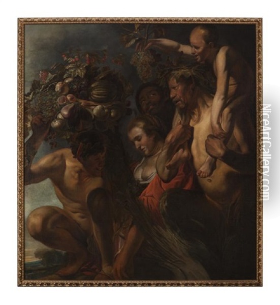 Allegorie De La Fertilite (hommage A Pomone) Oil Painting - Jacob Jordaens
