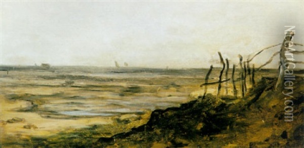 A View Of A Landscape Oil Painting - Charles Francois Daubigny
