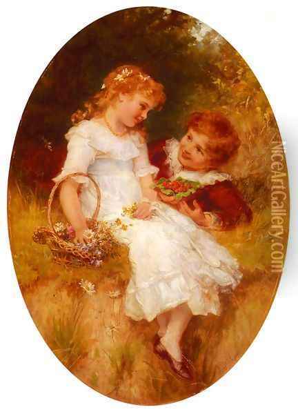 Childhood Sweethearts Oil Painting - Frederick Morgan