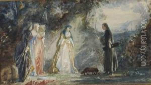 Scene Galante Oil Painting - Edouard John E. Ravel