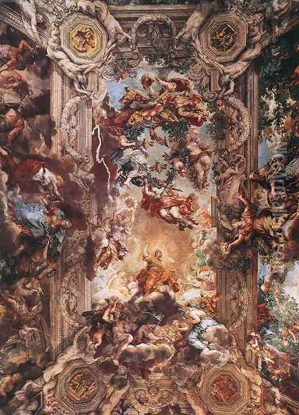 The Triumph of Divine Providence 1633-39 Oil Painting - Pietro Da Cortona (Barrettini)