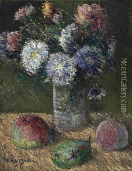 Bouquet De Fleurs Et Fruits Oil Painting - Gustave Loiseau