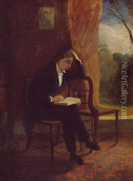 Portrait Of John Keats Oil Painting - Joseph Severn