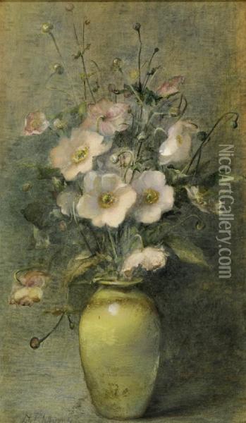 Flowers In A Vase Oil Painting - Lily Blatherwick