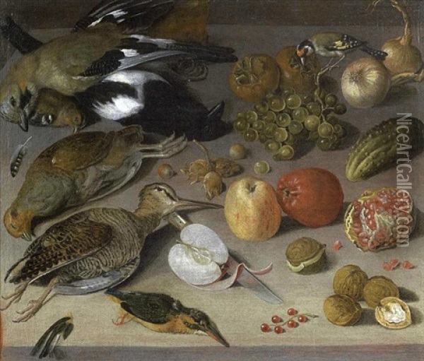 Nature Morte Au Gibier Et Fruits Oil Painting - Georg Flegel
