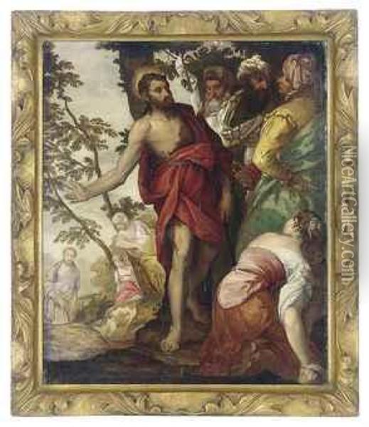 Saint John The Baptist Preaching Oil Painting - Paolo Veronese (Caliari)