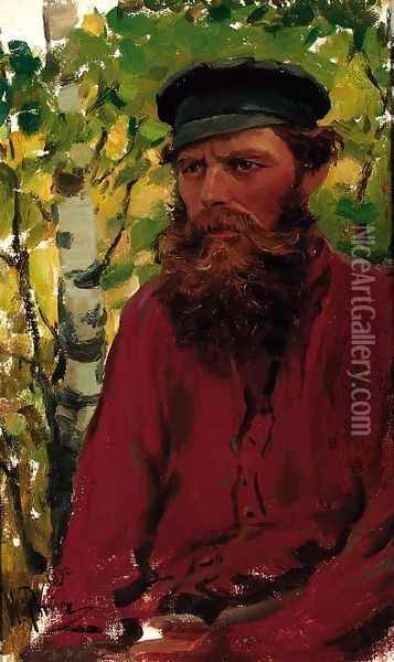 Portrait of a Russian Peasant Oil Painting - Ilya Efimovich Efimovich Repin