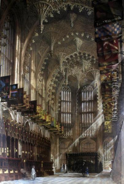 Interior Of Henry Vii Chapel, Westminster Abbey Oil Painting - Wyke Bayliss
