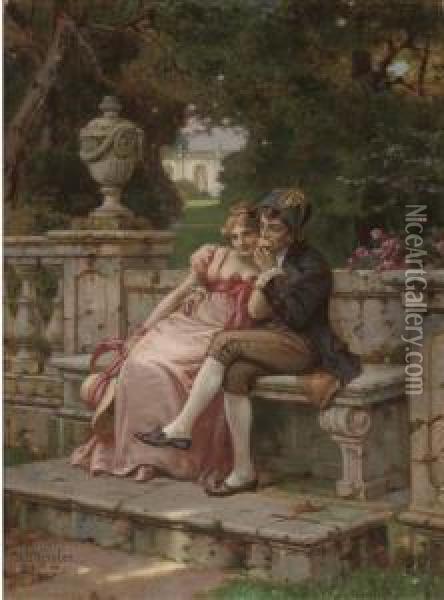 The Kiss Oil Painting - Wilhelm Menzler Casel