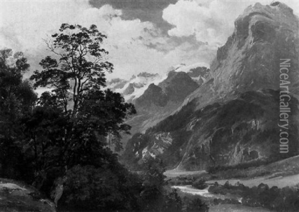 In Den Alpen Oil Painting - Carl Maria Nicolaus Hummel