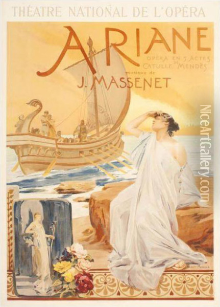 Ariane Oil Painting - Albert Pierre Rene Maignan
