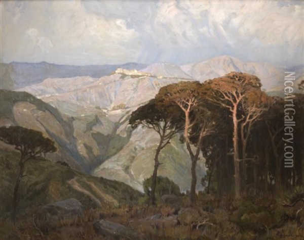 Monte Cassino Oil Painting - Carl Oscar Borg