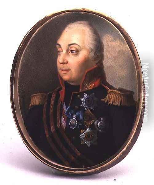 Portrait of Prince Mikhail Kutuzov Oil Painting - Ivan Grigorievich Grigoriev