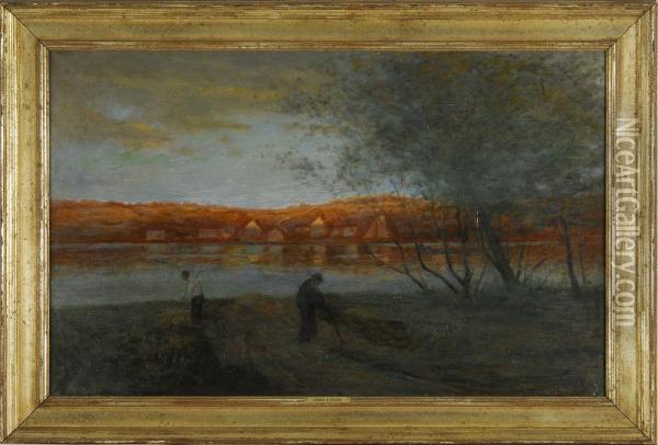 Haying At Dusk Oil Painting - George Henry Bogert