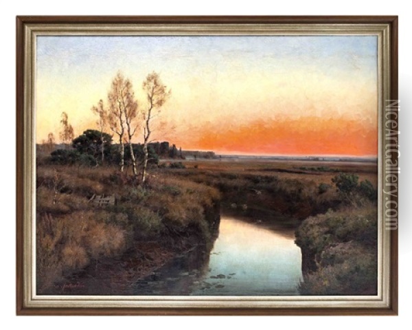 Landschaft Im Abendlicht Oil Painting - Adalbert Wex