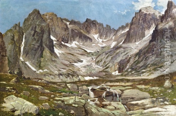 Gebirge Oil Painting - Theodor von Hoermann