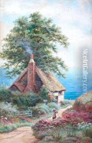A Cottage By The Sea Oil Painting - Edgar Longstaffe