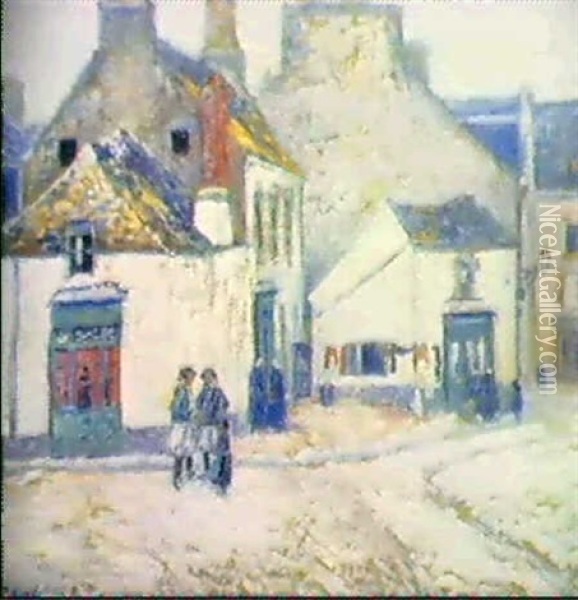 Rue Animee En Bretagne Oil Painting - Paul Madeline