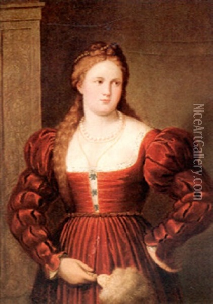 Portrait Of An Elegant Lady Oil Painting - Paris Bordone