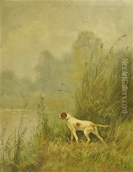 Epagneul A L'arret Oil Painting - Emile Godchaux