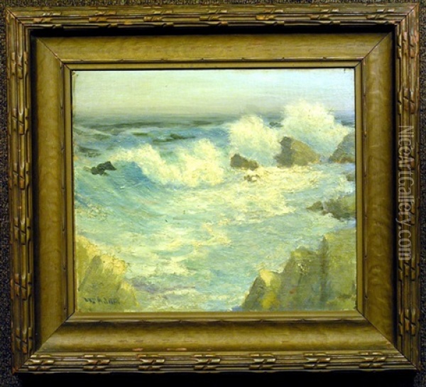 Breaking Surf Oil Painting - William C. Adam