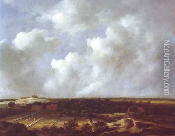 View of the dunes near bloemendaal with bleaching fields Oil Painting - Jacob Van Ruisdael