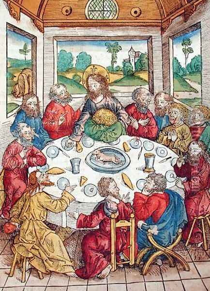 The Last Supper, 1491 Oil Painting - Michael Wolgemut