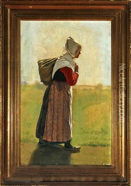 A Peasant Wife From Lolland Island, Denmark Oil Painting - Ernst Laub