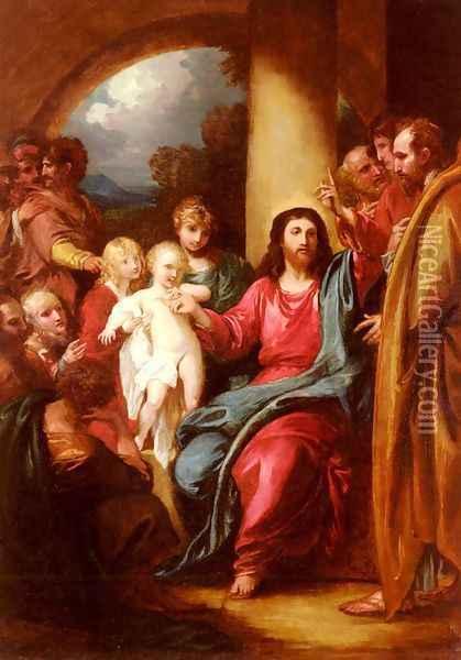 Christ Showing A Little Child As The Emblem Of Heaven Oil Painting - Benjamin West
