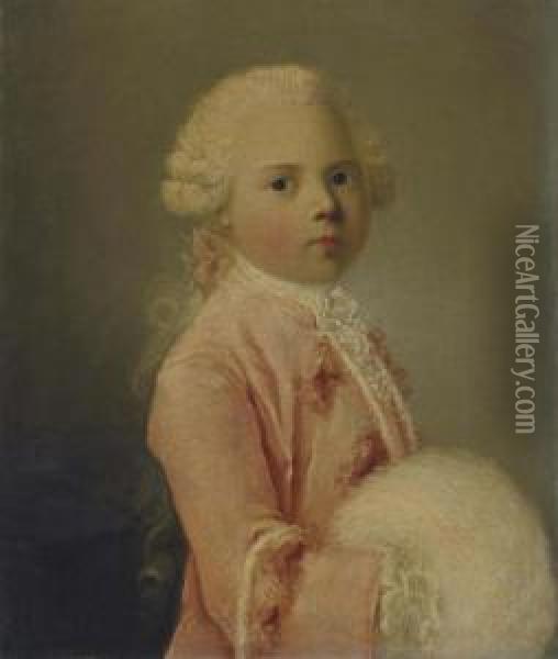 Portrait Presume De Louis-francois-xavier Duc De Bourgogne A Sept Ans Oil Painting - Louis Richard Fr. Dupont De Montfiquet