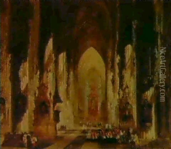St. Stephen's, Vienna Oil Painting - David Roberts