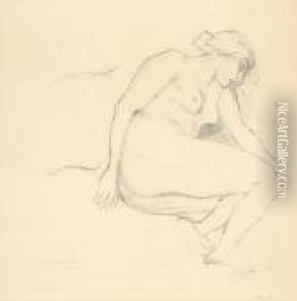 Female Nude Oil Painting - Theophile Alexandre Steinlen