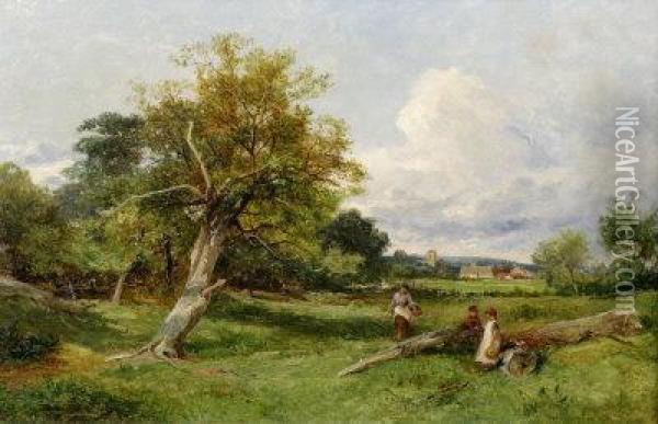 A View Near Sutton Coldfield Oil Painting - David Bates