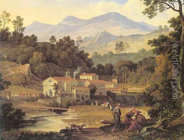 The Monastery of St. Francis in Sabine Hills, Rome Oil Painting - Joseph Anton Koch