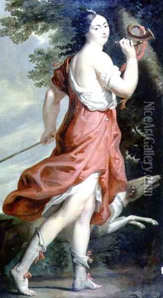 Madame de Montespan as Diana the Huntress Oil Painting - Charles Beaubrun