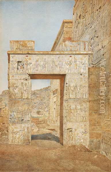 The Gateway Of Philadelphus, Philae Oil Painting - Henry Roderick Newman