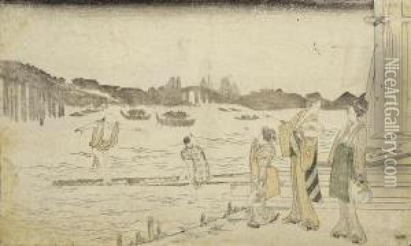 Katsukawa Shunsho Ippitsusai Bunsho Oil Painting - Katsushika Hokusai