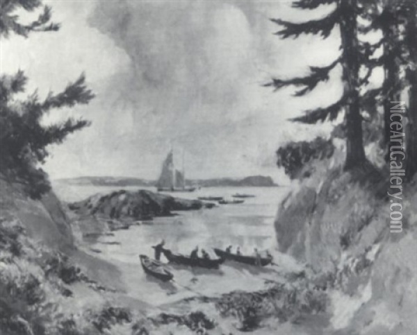 Maine Coast Oil Painting - Philip Little