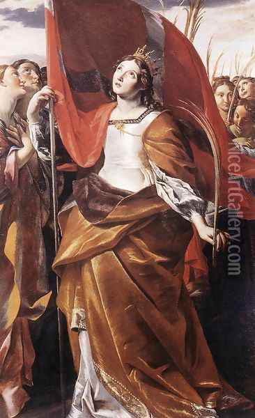 St Ursula and the Virgins 1622 Oil Painting - Giovanni Lanfranco