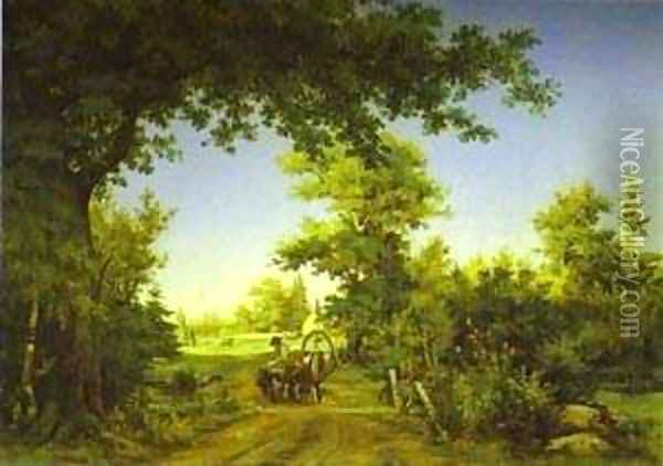 View In The Vicinity Of St Petersburg 1856 Oil Painting - Ivan Shishkin