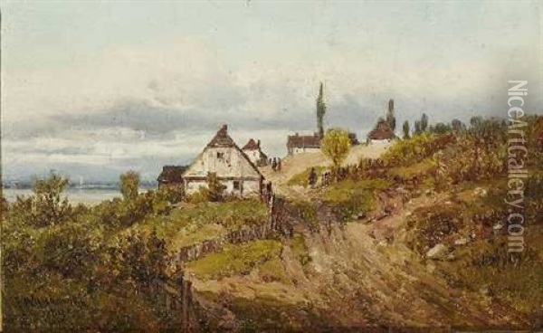 Dunenlandschaft Mit Bauernhausern Oil Painting - Frantiszek Wastkowski