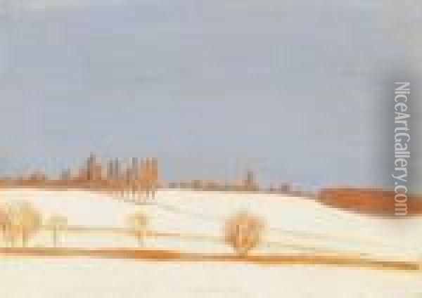 Winter (landscape In Somogy) Oil Painting - Jozsef Rippl-Ronai