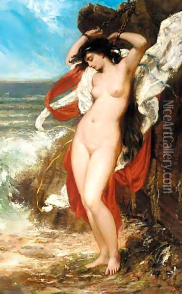 Andromeda Chained To The Rocks Oil Painting - William Etty
