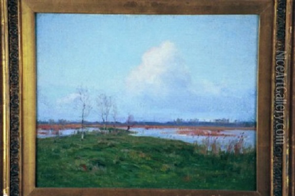 On The Marshes Oil Painting - Charles Harold Davis