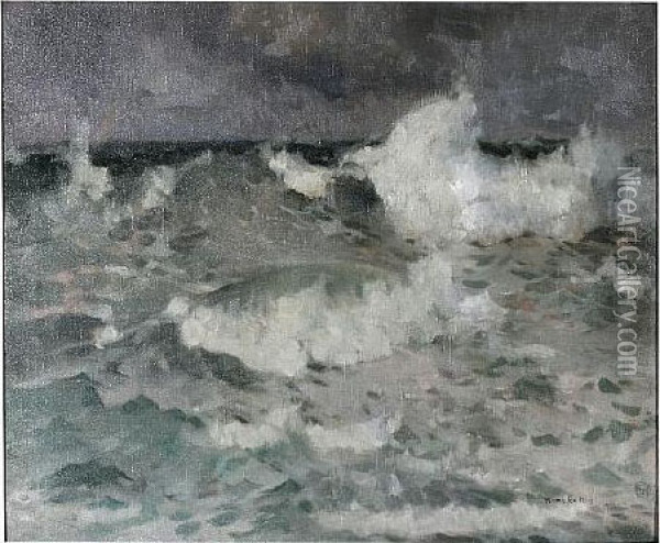 Breaking Waves Oil Painting - James Hamilton Hay