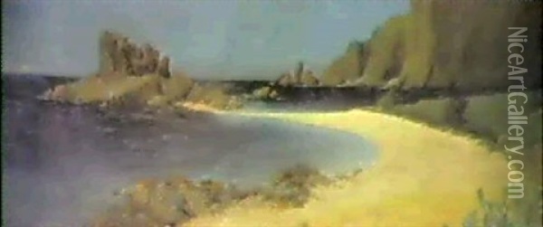 Kustenlandschaft Aus Taormina Oil Painting - Curt Stoeving