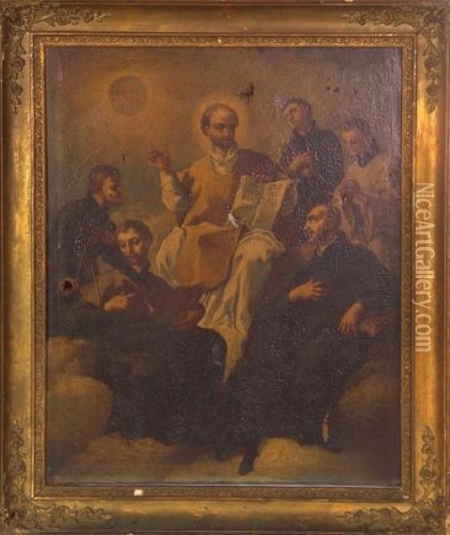 Santi In Gloria Oil Painting - Domenico Guarino