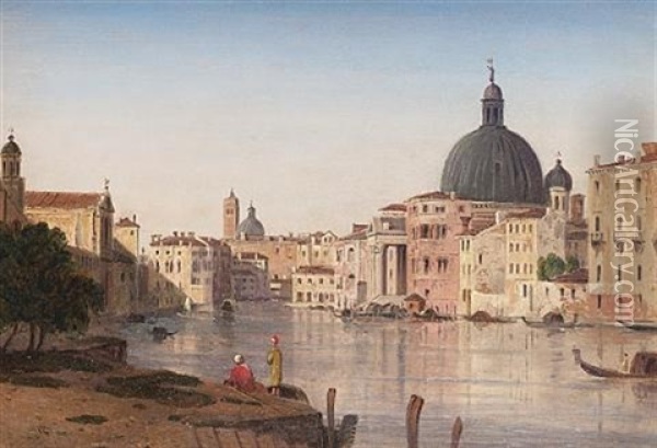 Venice, St. Simone Piccolo Oil Painting - William Linton